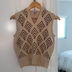 VINTAGE 100% Cashmere Bullock’s Wilshire by Ballantyne Cream Sweater Vest